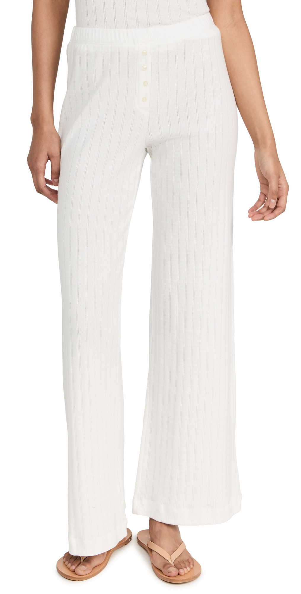 Leset Pointelle Pants White L | Shopbop