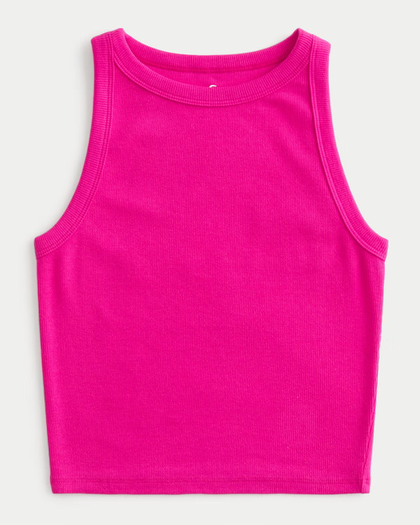 Ribbed High-Neck Tank | Hollister (US)