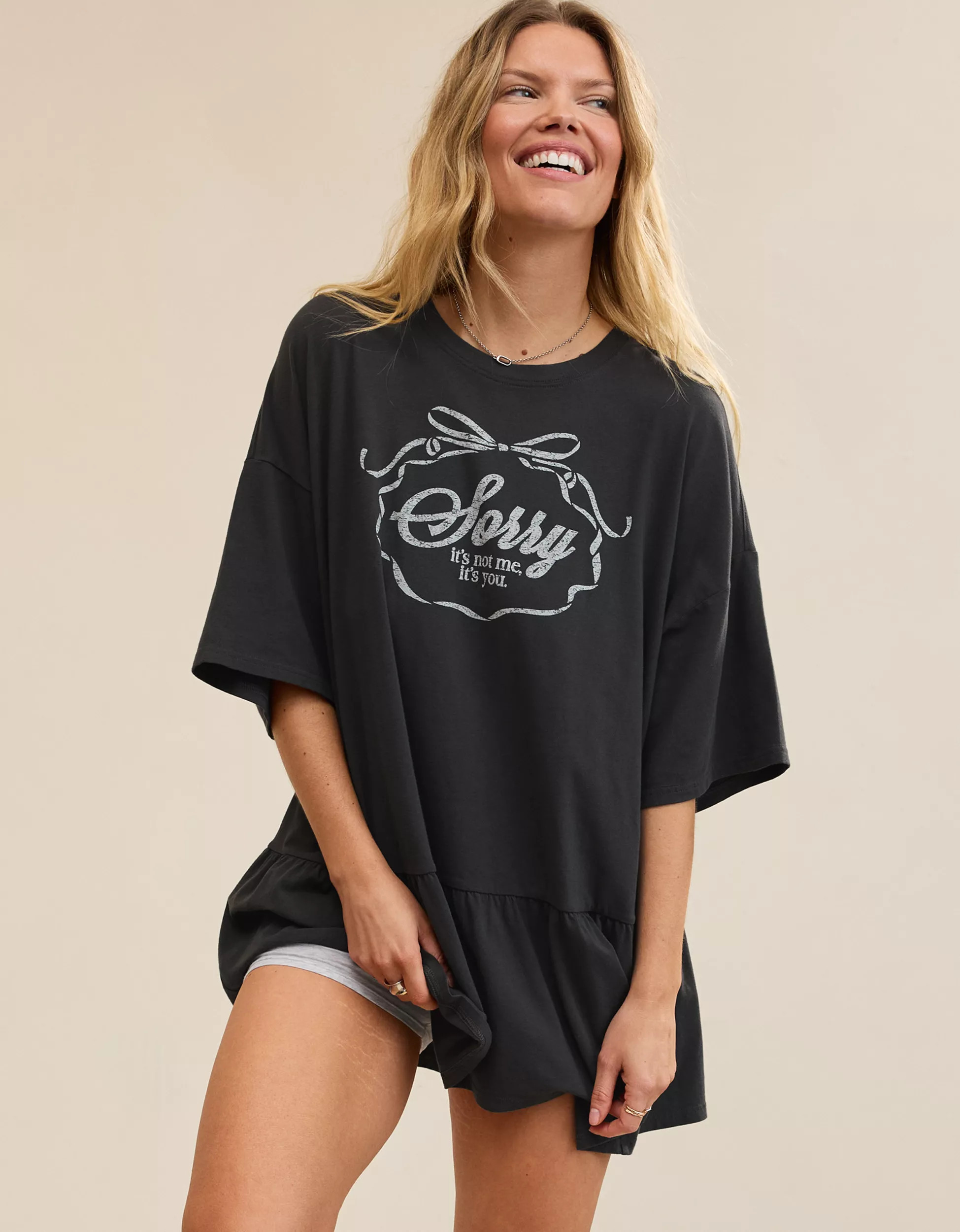 Our #1 sleep tee now with a ruffle hem! | Aerie