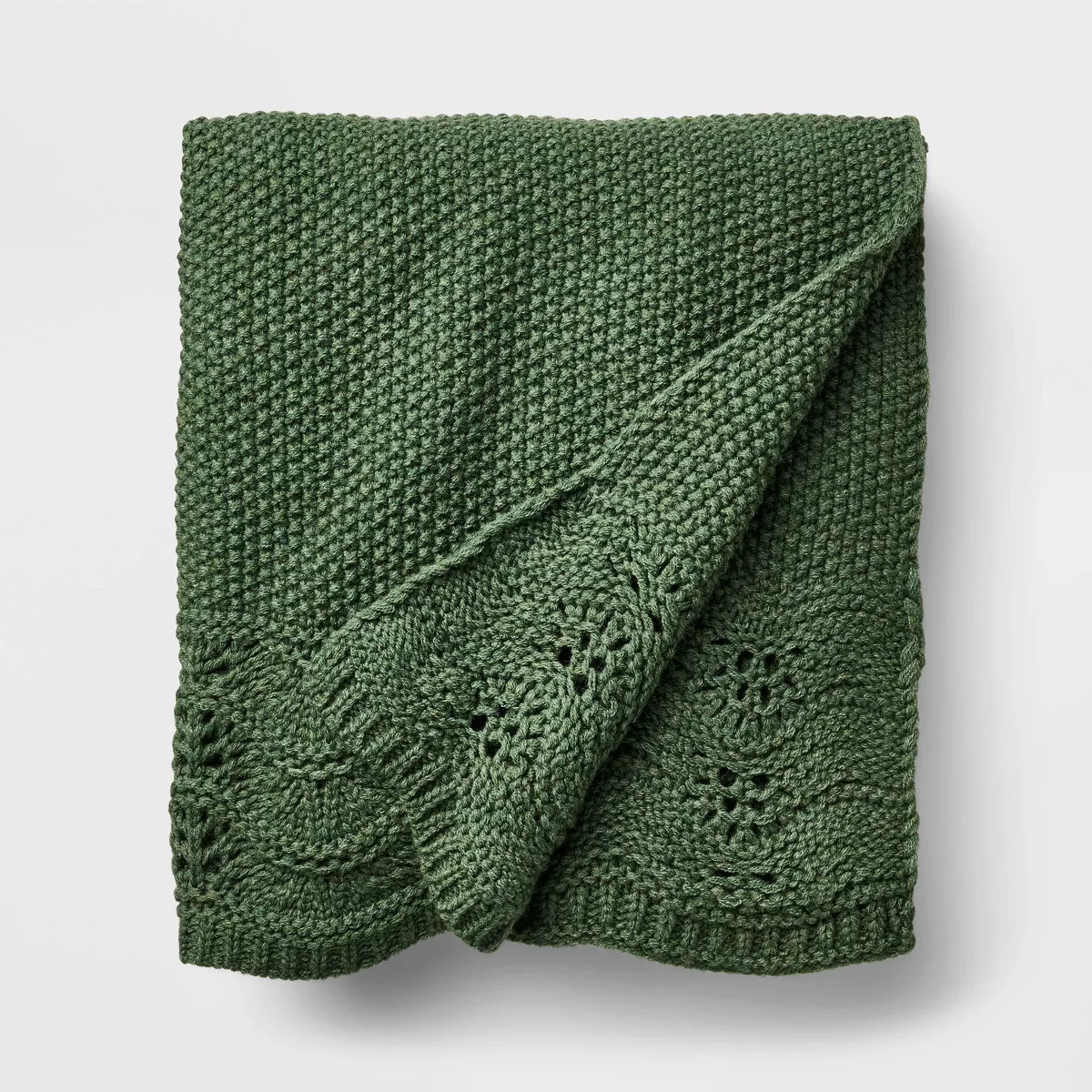 Scalloped Knit Throw Green - Threshold™ designed with Studio McGee | Target
