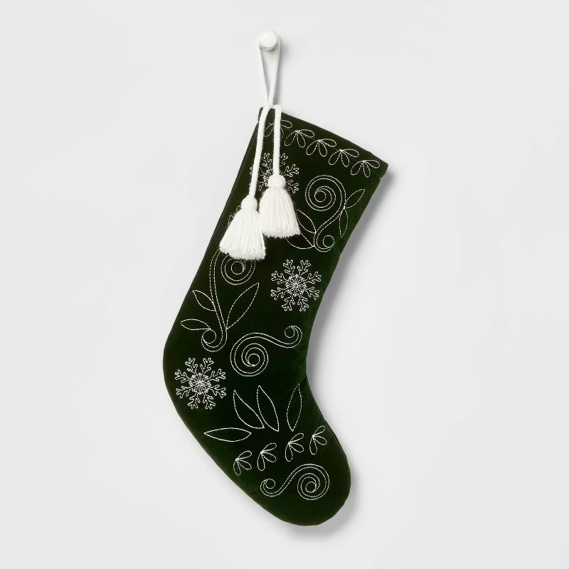 20" Velvet Christmas Stocking with Double Thread Stitching - Wondershop™ | Target