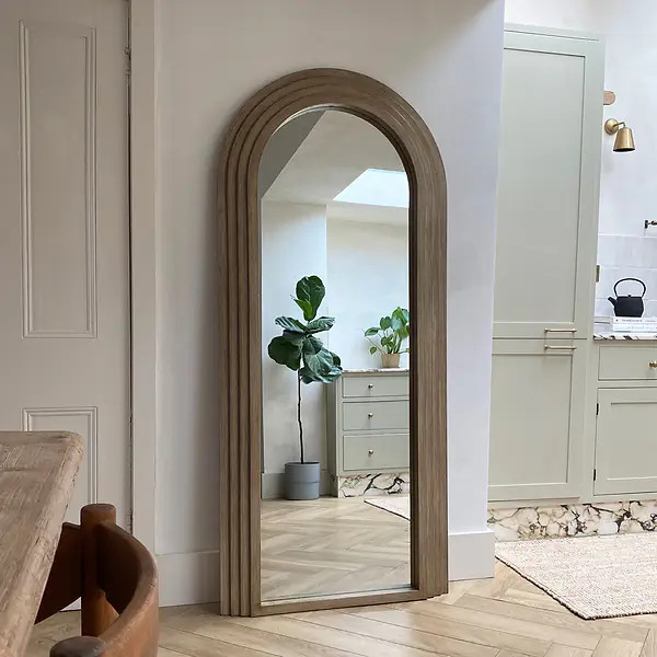 Luciana - Full Length Arched Washed Wood Mirror 180cm x 80cm | William Wood