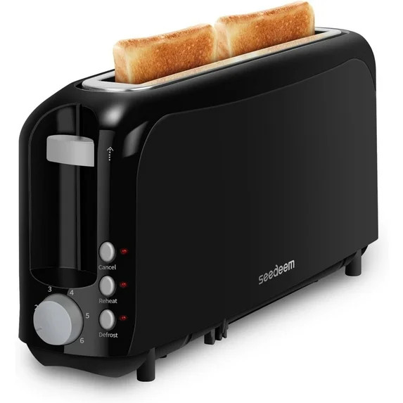 2-Slice Slim Toaster, 6 Shade Settings with Cancel, Reheat & Defrost, 10" Long Slot, Auto Shut of... | Walmart (US)