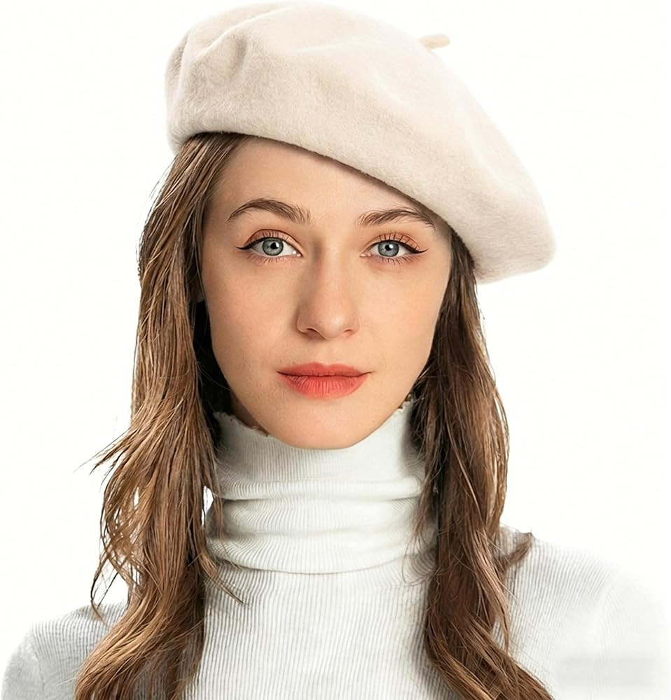 ZLYC Wool French Beret Hat Solid Color Beret Cap for Women Girls | Amazon (US)