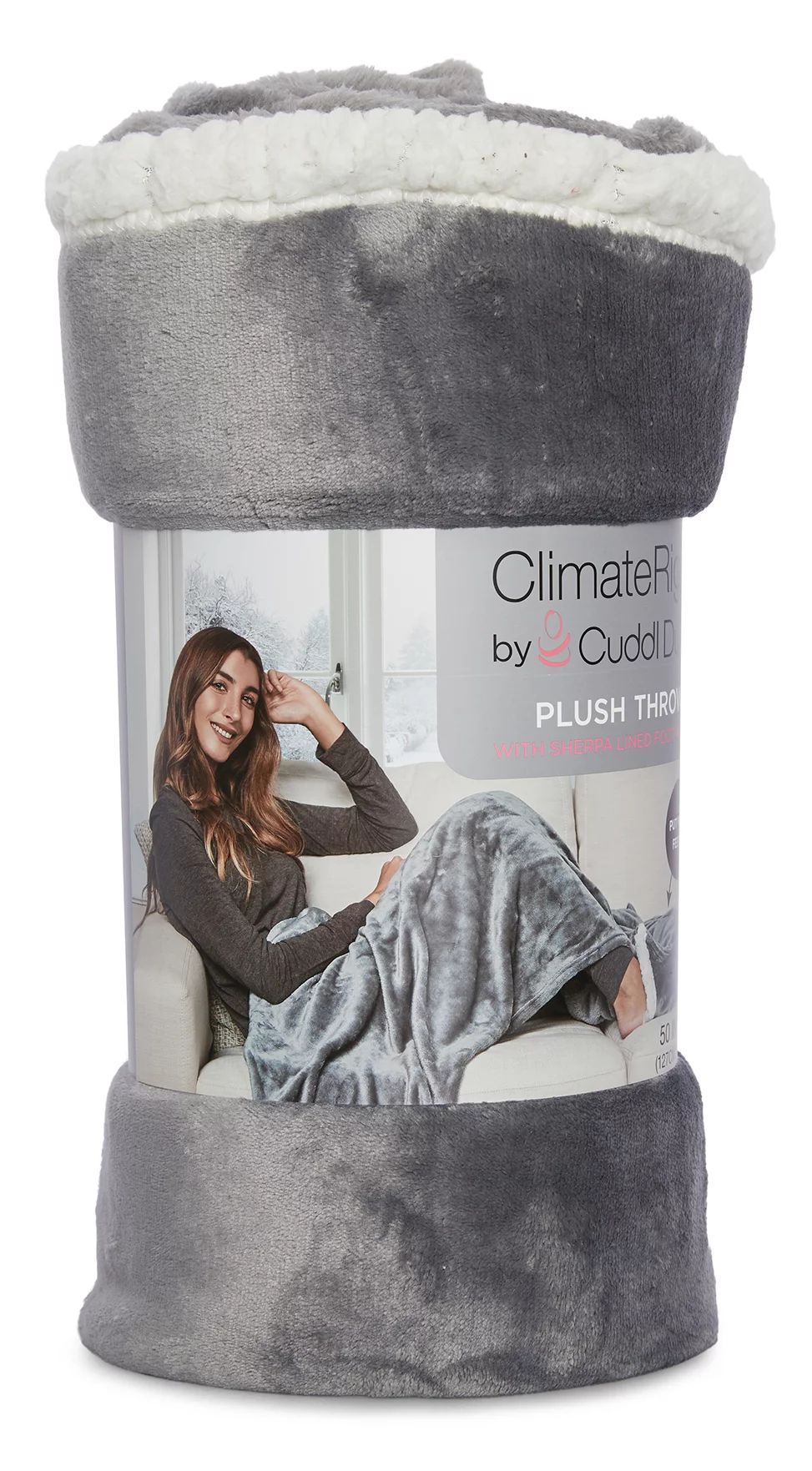 ClimateRight by Cuddl Duds Foot Pocket Plush Throw - Solid Gray, Size 50" x 70" - Walmart.com | Walmart (US)