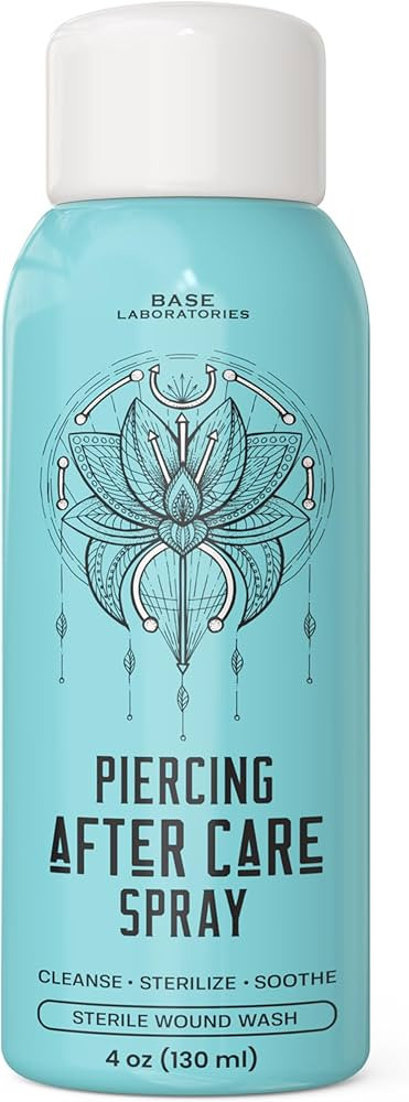 BASE LABORATORIES Piercing Aftercare Spray 4oz | Saline Spray for Piercings | Ear Piercing Cleane... | Amazon (US)