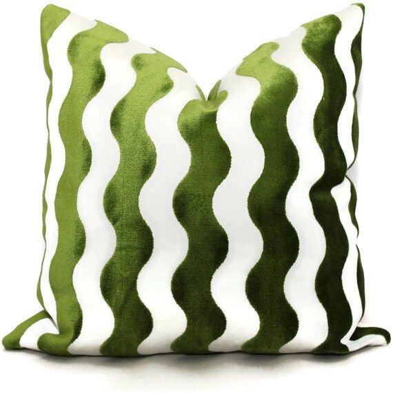 Pillow cover in Miles Redd The Wave Lettuce Green 18x18, 20x20, 22x22, 24x24, Eurosham or Lumbar Pil | Etsy (US)