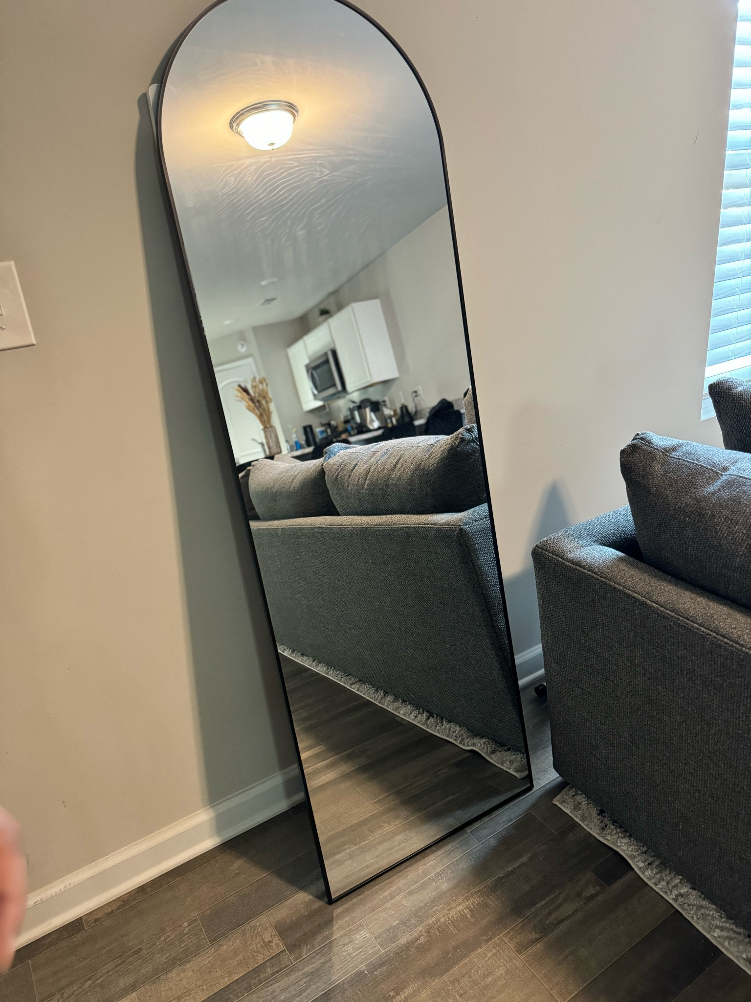 Adding a touch of modern elegance to my space with this sleek arched full-length mirror! Perfect for making any room feel brighter and more spacious, while also being a stylish statement piece. Check out the link in my LTK to shop this versatile mirror! #HomeDecor #MirrorSelfie #LTKHome

#LTKFallSale #LTKHome #LTKFindsUnder50