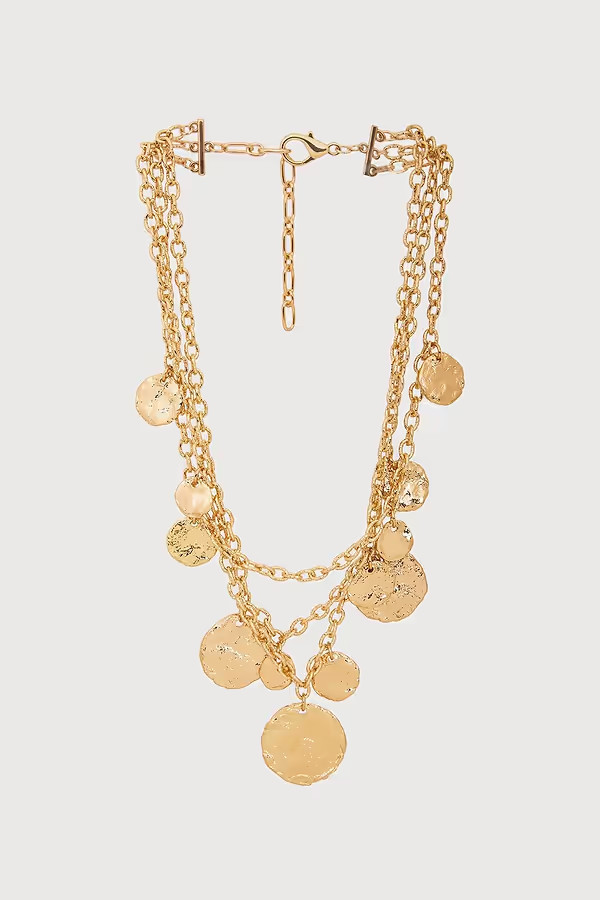 Gilded Coin Cascade Necklace | Saachi