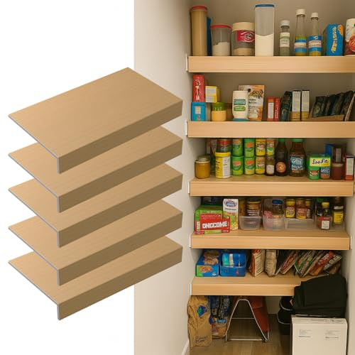 5 Pack Size24x12in Wire Shelf Cover for Pantry, Closet, Kitchen – Waterproof PVC Wood-Look Wire... | Amazon (US)