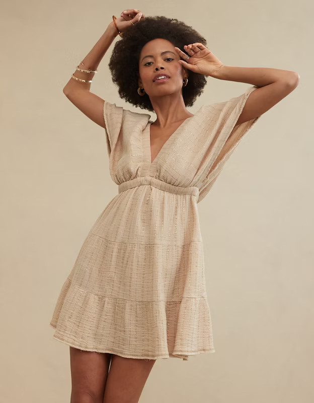 Aerie Pool-To-Party Flutter Sleeve Dress | Aerie