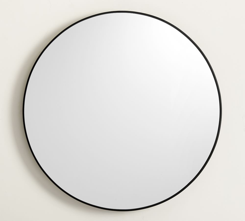 Matte Black Linden Round Mirror, 30" | Pottery Barn (US)