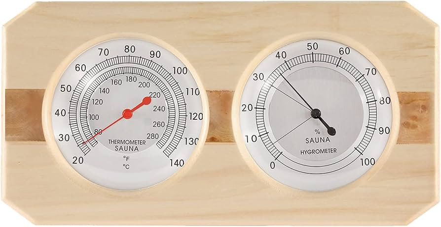 Dyna-Living Sauna Thermometer 2 in 1 Wooden Fahrenheit Thermometer Hygrometer for Sauna Indoor Hy... | Amazon (US)
