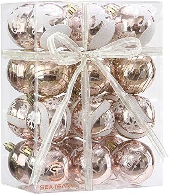 Sea Team 60mm/2.36" Delicate Painting & Glittering Shatterproof Christmas Ball Ornaments Decorati... | Amazon (US)