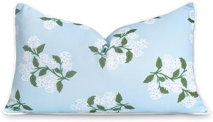 Hofdeco Premium Coastal Patio Indoor Outdoor Lumbar Pillow Cover Only, 12"x20" Water Repellent fo... | Amazon (US)