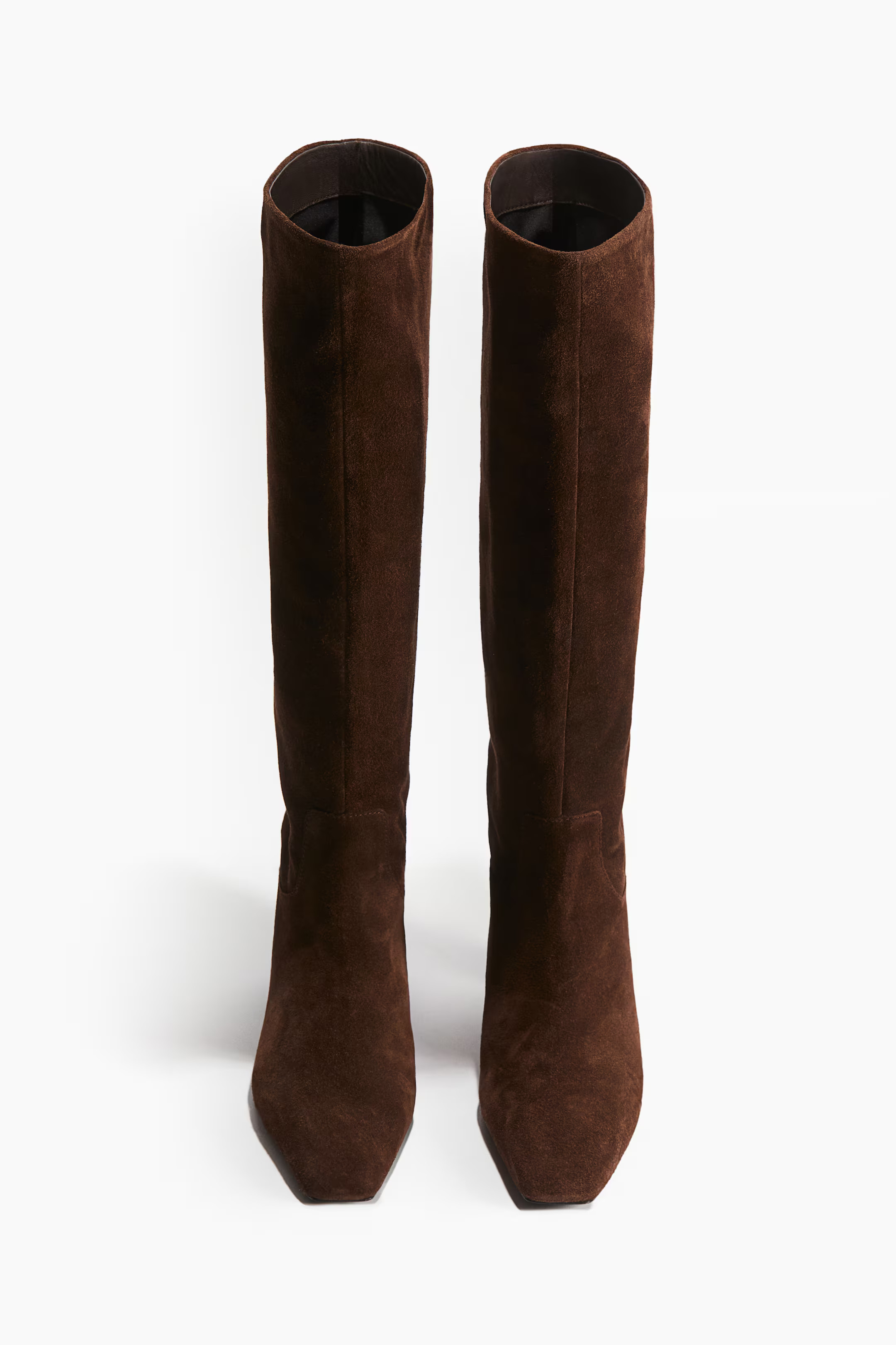 Knee-high leather boots - Dark brown - Ladies | H&M GB | H&M (UK, MY, IN, SG, PH, TW, HK)