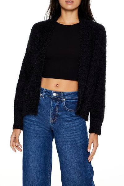 Fuzzy Knit Cardigan Sweater | Forever 21