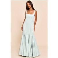 Petite Sage Green Seam Detail Frill Maxi Dress | PrettyLittleThing US