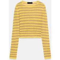 Zara - Striped Crop Top - Ecru/Yellow - L - Woman | Zara US