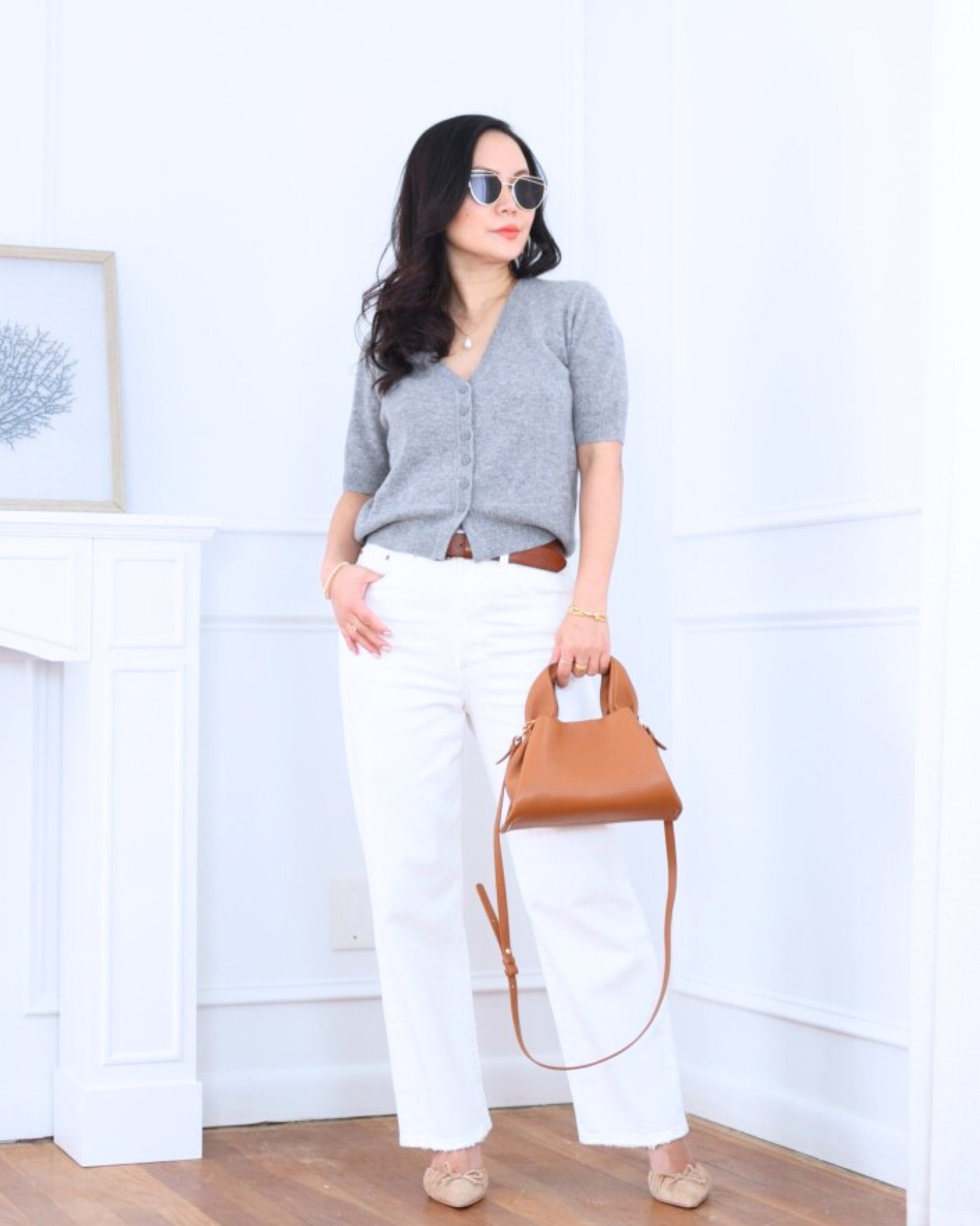 Soft, effortless layers for everyday — a short sleeve cardigan from Quince paired with straight jeans from Levi’s makes such a simple, comfortable outfit that still feels put-together and easy to wear no matter what your day looks like. I’m 5’2, wearing size XS.

#LTKOver40 #LTKootd #LTKPetite