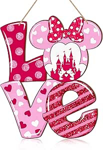 Valentine's Day Love Hanging Door Sign, Mouse Shaped Love Letters Wooden Signs Valentine Heart, P... | Walmart (US)