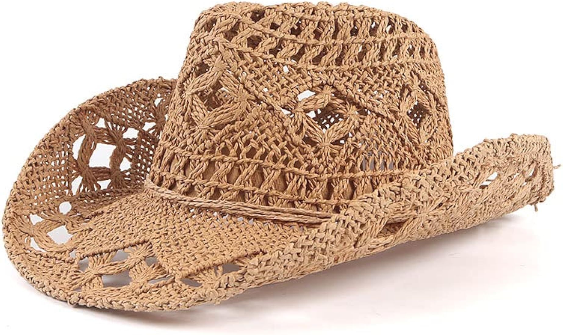 AONEWIN Cowboy Hat Cowgirl Straw Hat for Men and Women | Amazon (US)