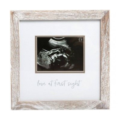 Pearhead Love at First Sight Sonogram Picture Frame - Rustic White | Target