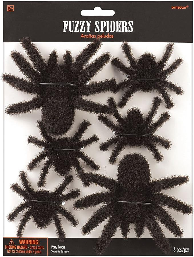 Americana Halloween Costumes Plastic Fuzzy Spiders Props | Americana Halloween Decorations | Blac... | Amazon (US)