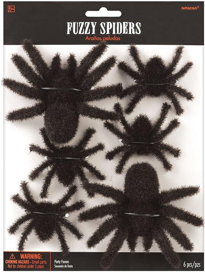 Americana Halloween Costumes Plastic Fuzzy Spiders Props | Americana Halloween Decorations | Blac... | Amazon (US)
