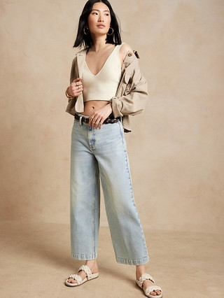 The Petite Wide-Leg Crop Jean | Banana Republic (US)