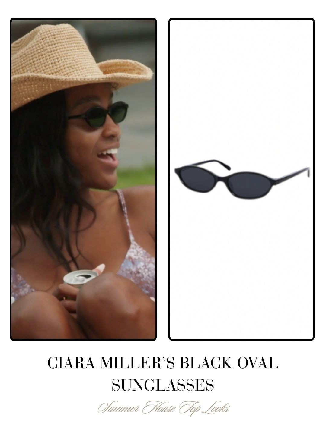 Ciara Miller’s Black Oval Sunglasses 