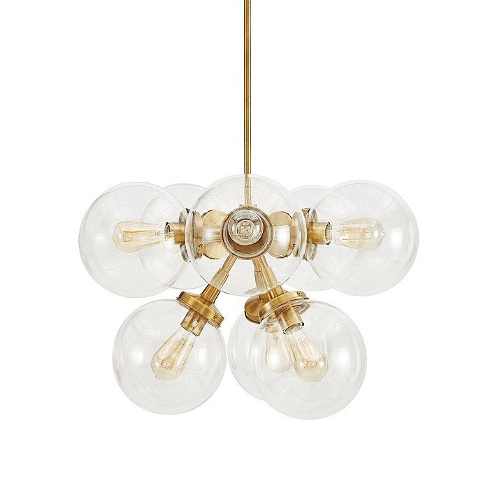 Avianna Glass Bubble Chandelier 8 Light Antique Brass | Ballard Designs, Inc.