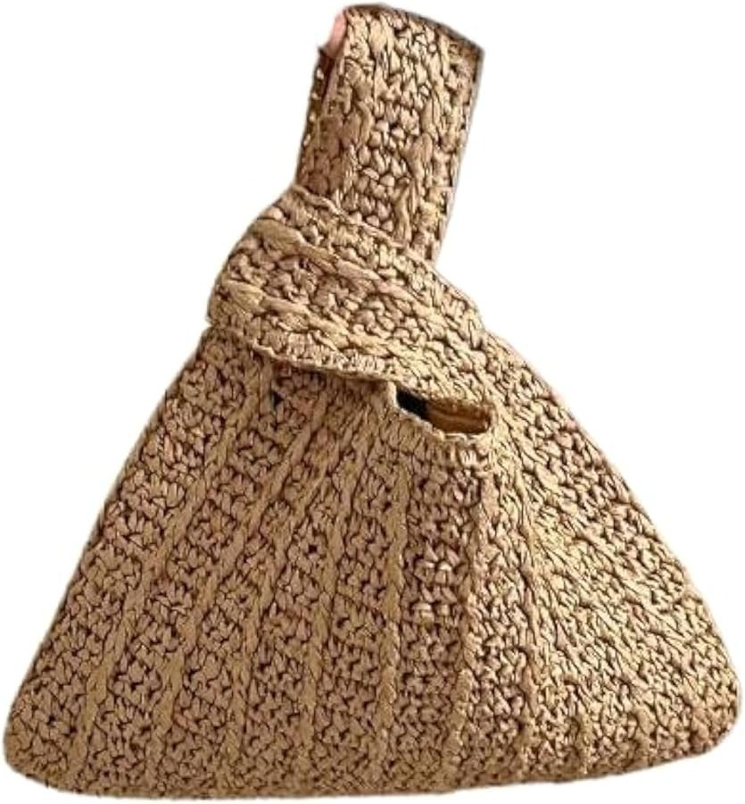 A.WAVE Handmade Straw Knot Bag for Women Summer Handbag Top Handdle Bag Small Cute Knot Wristlet ... | Amazon (US)