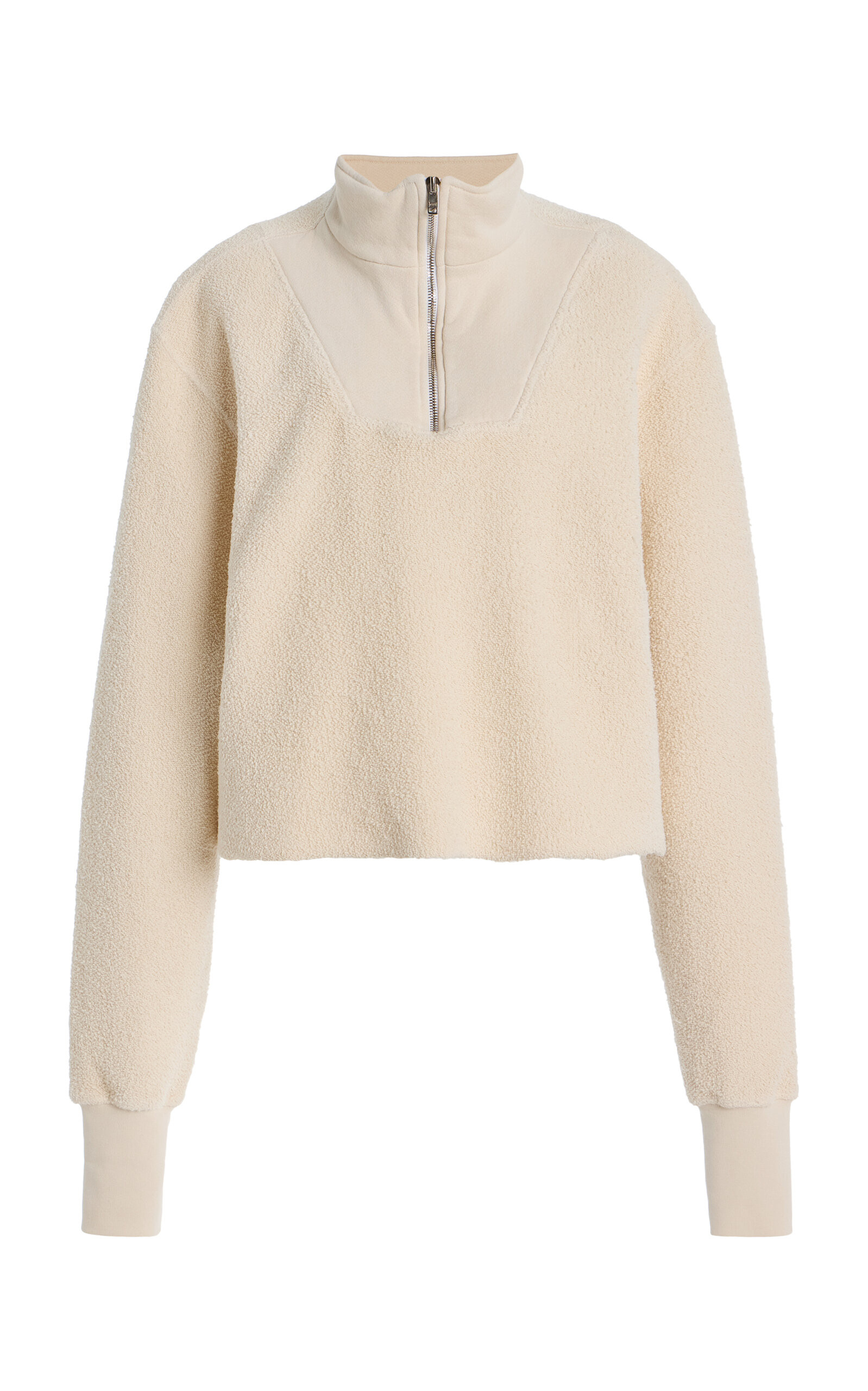 Haley Cropped Half-Zip Cotton Sweatshirt | Moda Operandi (Global)