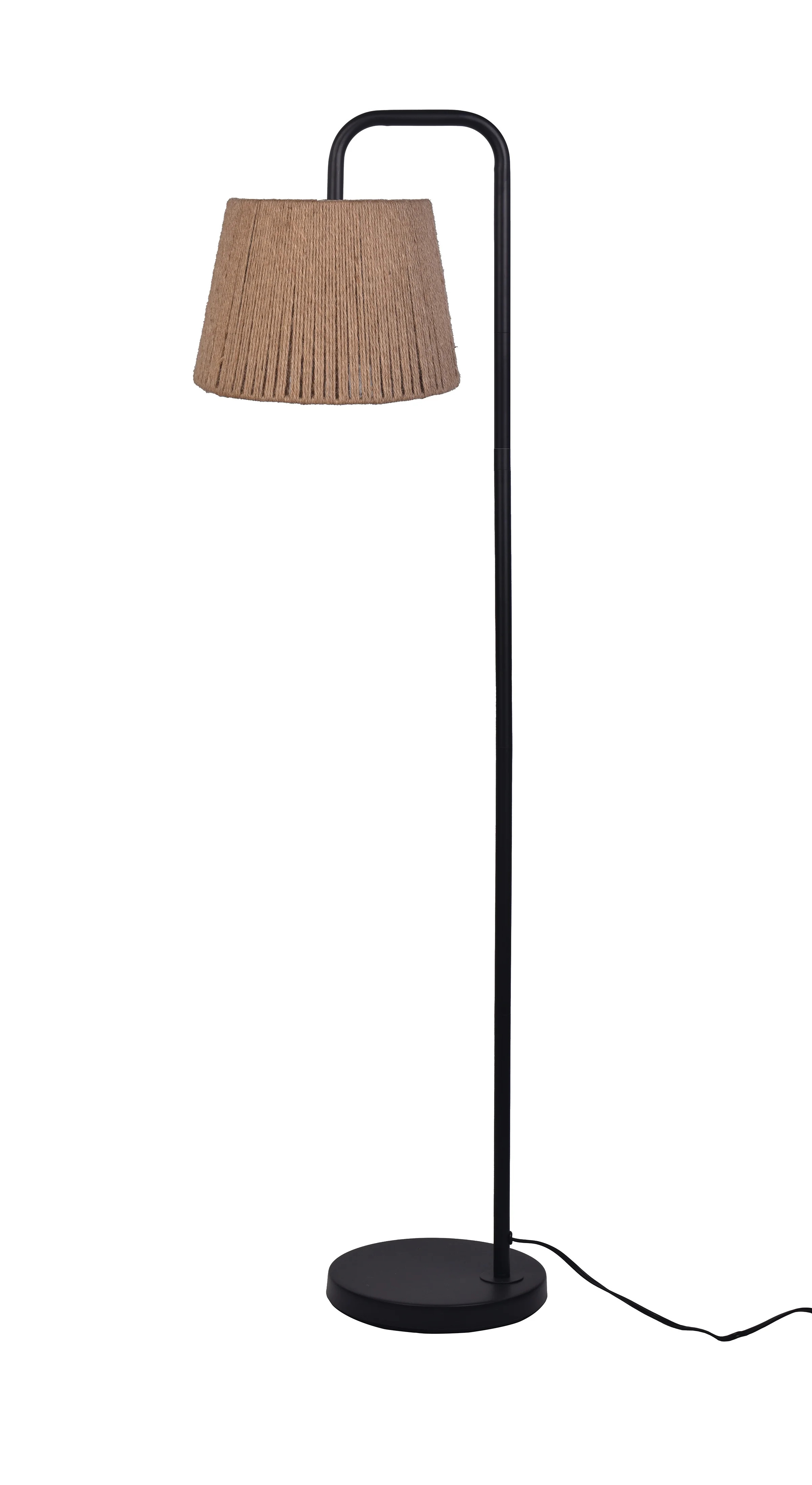 Mainstays Black Metal Floor Lamp with Rope Shade, Transitional Styling, Ideal for Office and Dorm... | Walmart (US)