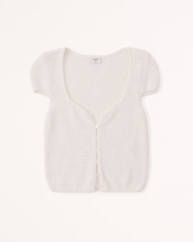 Women's Crochet Button-Through Top | Women's Tops | Abercrombie.com | Abercrombie & Fitch (US)