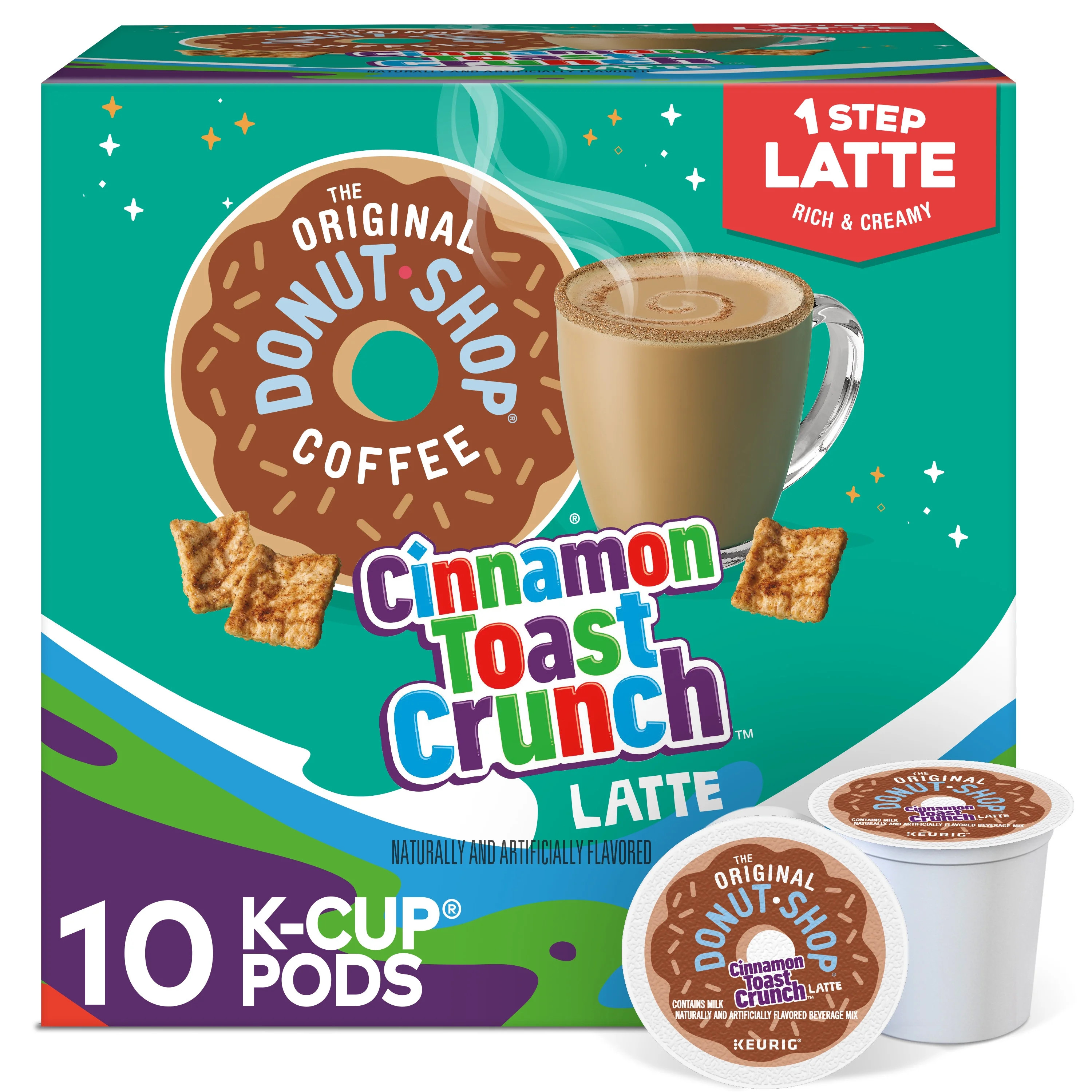 The Original Donut Shop, One Step Cinnamon Toast Crunch Latte K-Cup Coffee Pods, 10 Count | Walmart (US)