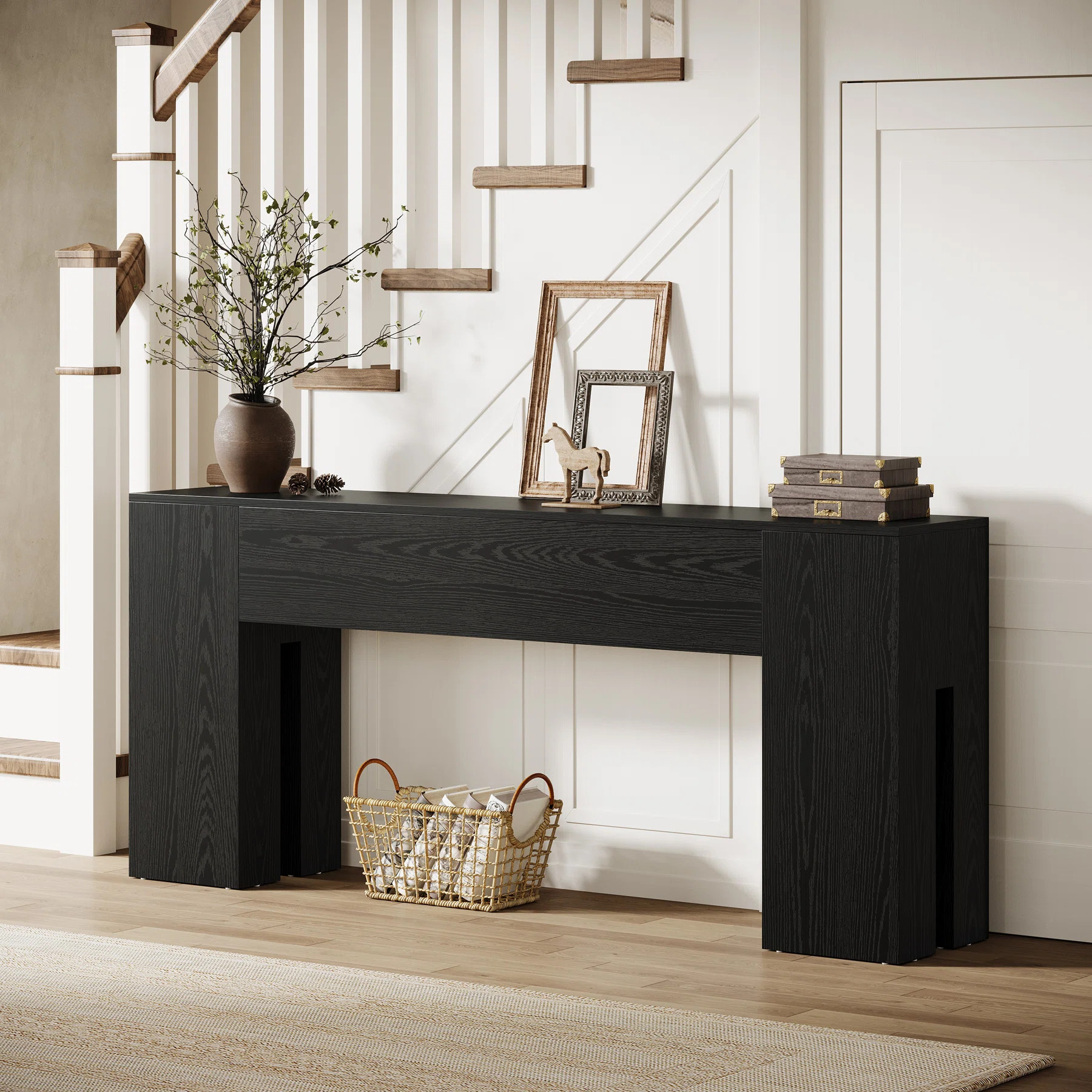 71" Farmhouse Console Table For Entryway, Long Sofa Table Behind Couch | Wayfair North America