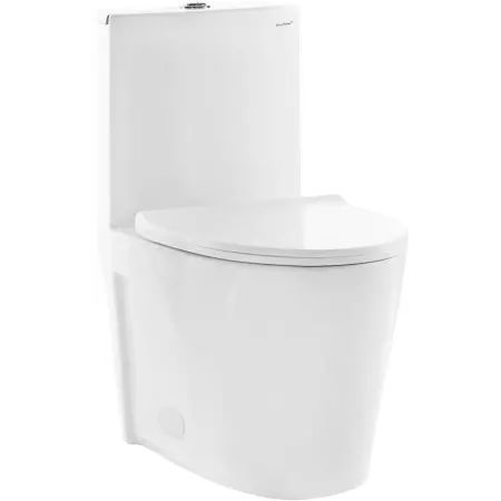 St. Tropez 0.8 / 1.28 GPF One-Piece Elongated Dual Flush Toilet with Push Button Flush - Seat Inc... | Build.com, Inc.