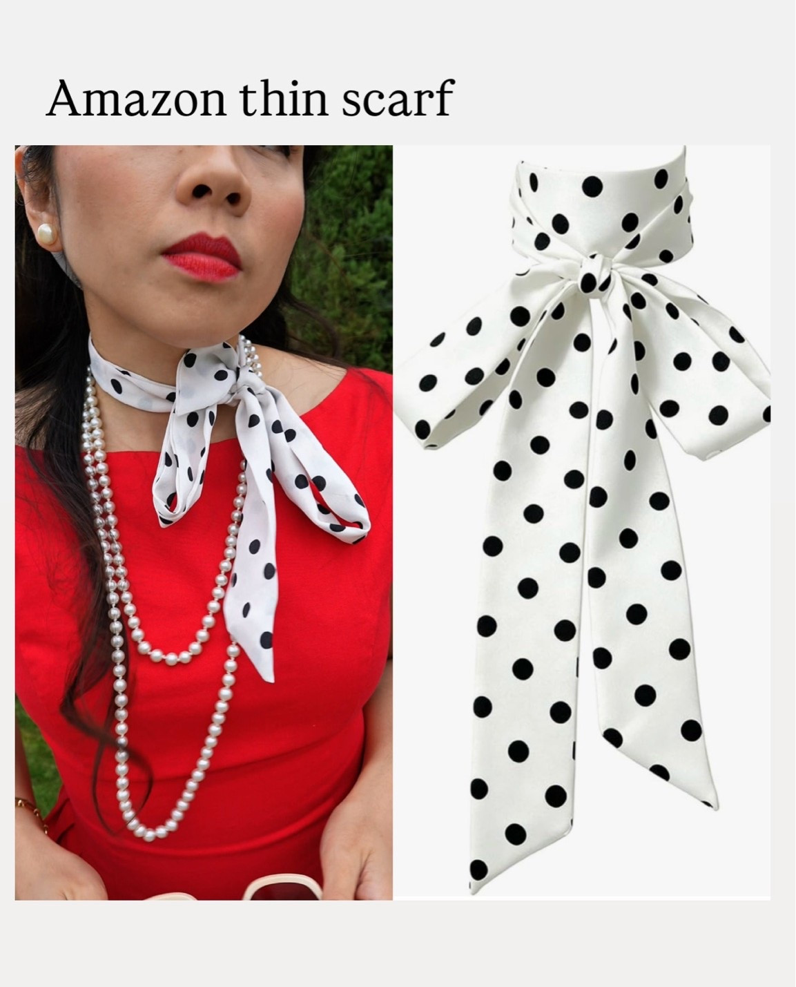 Thin polka dot scarf

#LTKootd