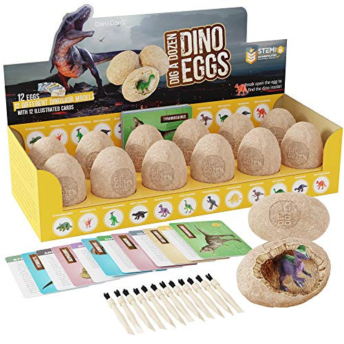Dig a Dozen Dino Egg Dig Kit - Easter Egg Dinosaur Toys for Kids - Dig up 12 Eggs & Discover Surpris | Amazon (US)