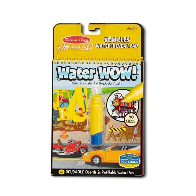 Melissa & Doug On the Go Water Wow! Reusable Water-Reveal Activity Pad - Vehicles - FSC-Certified... | Walmart (US)