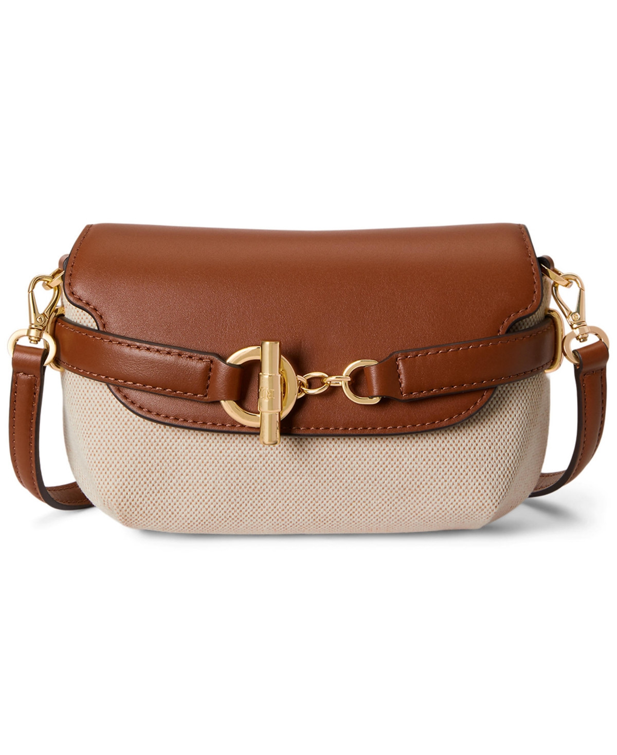 Lauren Ralph Lauren Canvas Small Blaike Crossbody Bag - Natural/Buff/Lauren Tan | Macy's