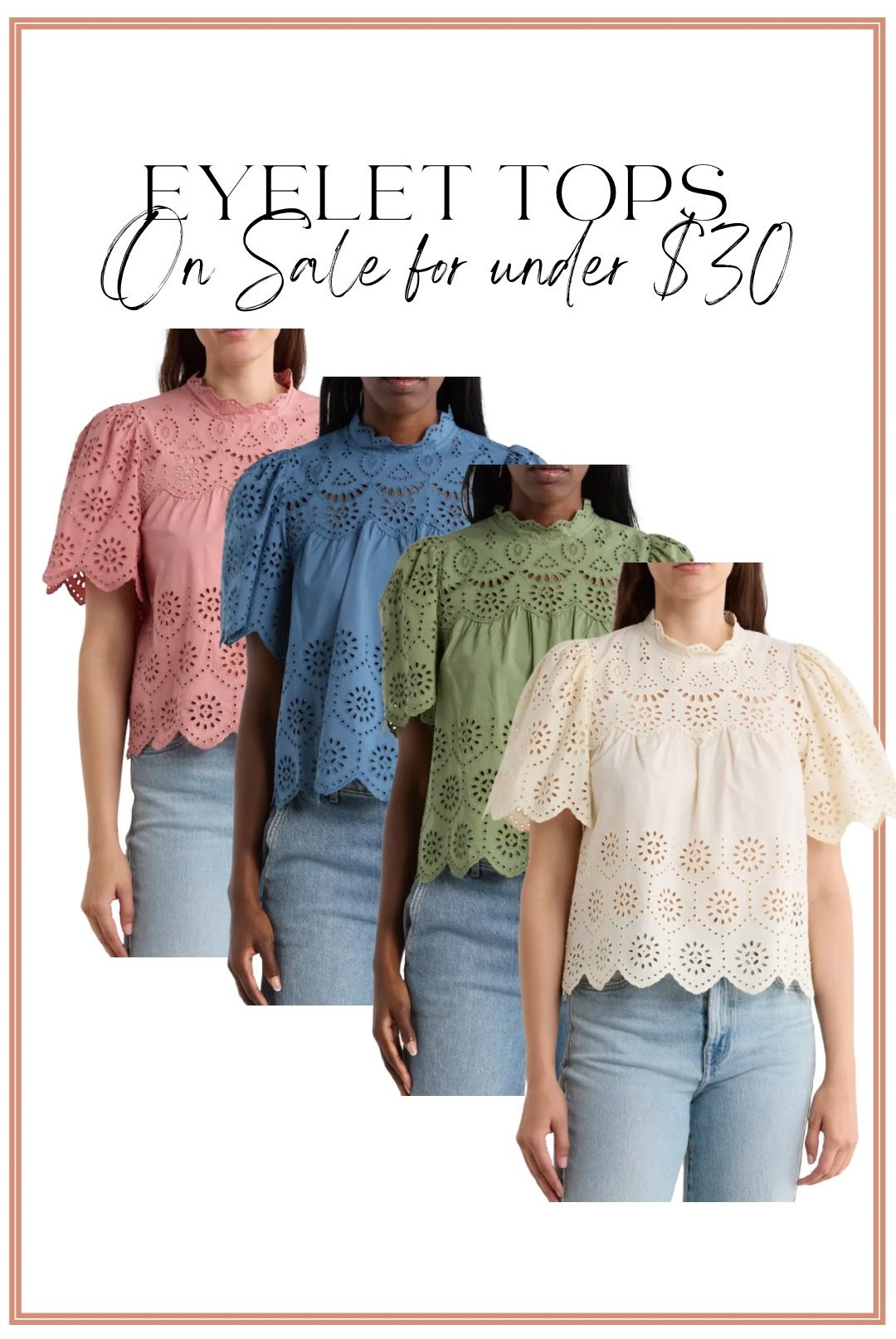 Feeling so good in this look 🎀✨

This eyelet top is the sweetest—feminine, flattering, and looks so much more expensive than it is 🙌 Perfect for spring days, brunch plans, or dressing up your everyday style 💕

I love pieces like this that are easy to throw on but still feel elevated… just add denim and a few accessories and you’re instantly put together 👏

#springstyle #eyelettop #femininefashion #affordablefashion #momstyle #everydaystyle #outfitinspo #styleonabudget #brunchoutfit #springoutfits #whatiwore

#LTKSaleAlert #LTKootd #LTKPetite