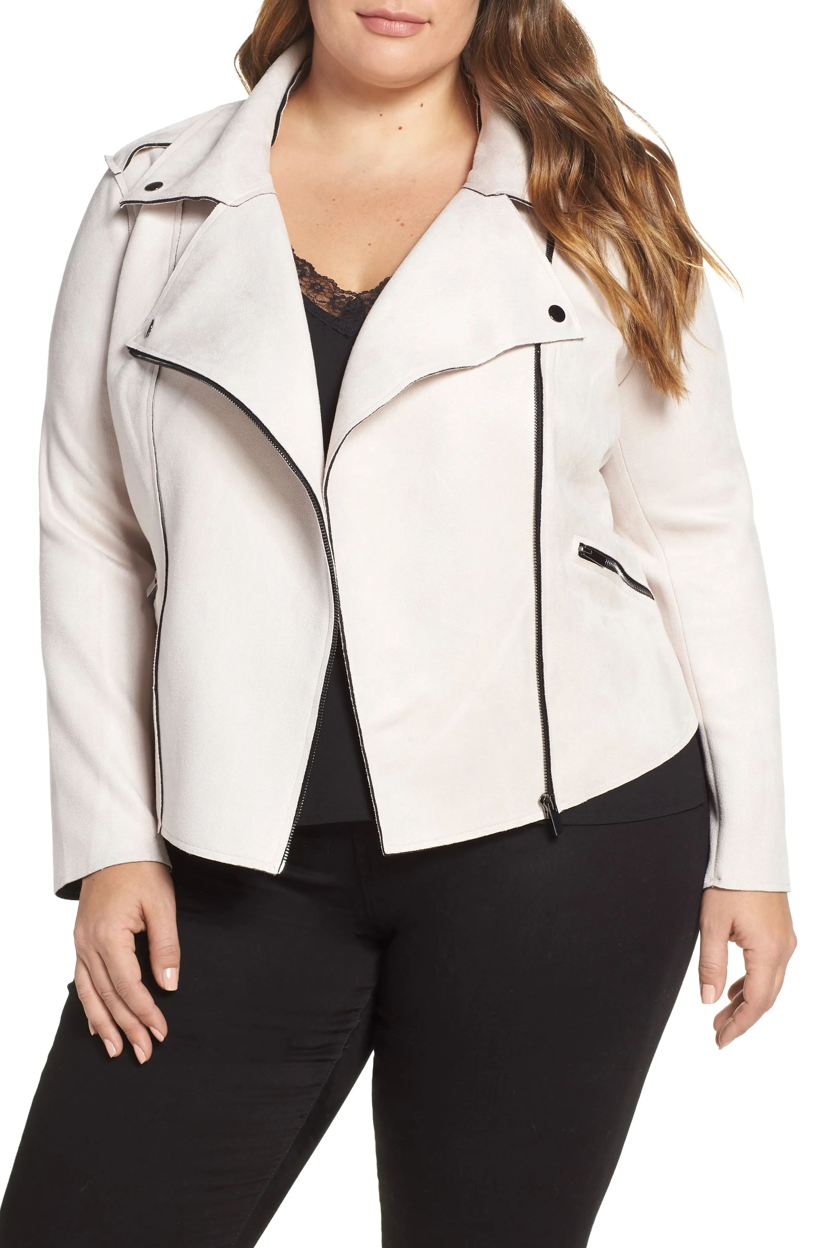 KUT from the Kloth Haddie Faux Suede Moto Jacket (Plus Size) | Nordstrom