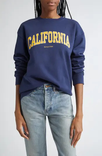 Sporty & Rich California Cotton Crewneck Sweatshirt | Nordstrom | Nordstrom