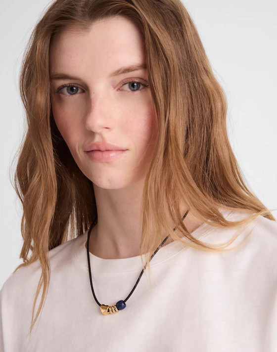 Semiprecious Charm Leather Choker Necklace | Madewell