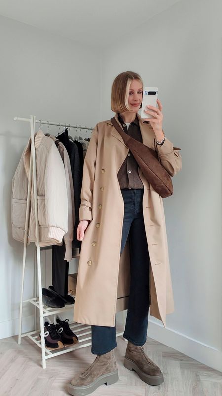 Spring outfit - trench coat - the row zip suede boots - styling brown 🤎 alternatives linked below 👇🏼 #trenchcoat #toteme #30daysofoutfits #arket 

#LTKSeasonal #LTKeurope