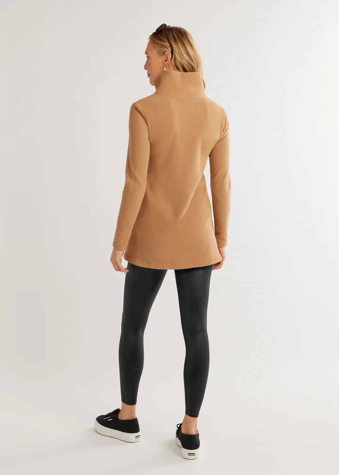 Cobble Hill Turtleneck in Vello Fleece (Camel) | Dudley Stephens