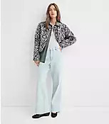 Pearlized High Rise Wide Leg Jeans in Light Vintage Indigo Wash | LOFT